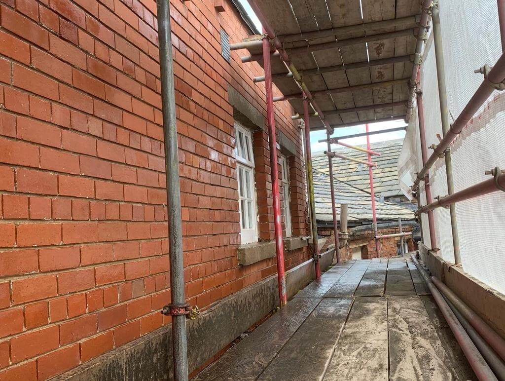 After image of blasted and cleaned outer wall.