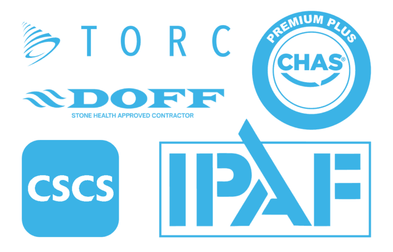 Collection of accreditation logos at JJL blasting.