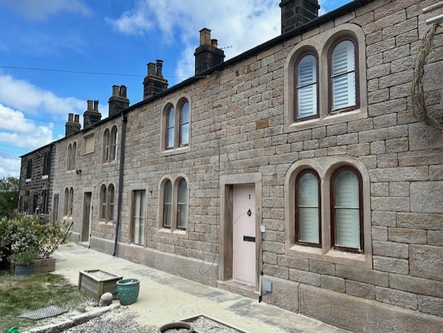 Angled after photo of terraced cottage at Whittle.