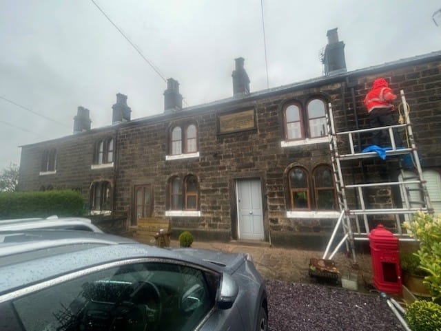 Team starting work at Whittle cottages.